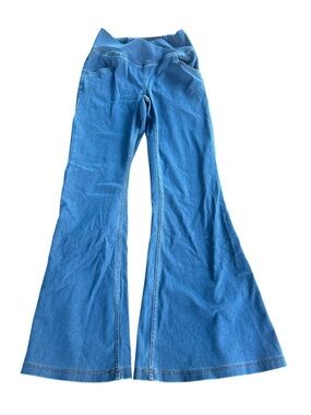 Halara pull on high waist flared stretch denim size small athleisure retro